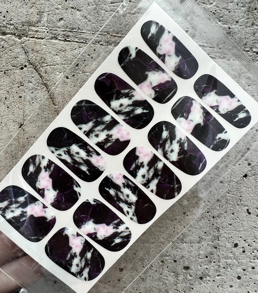 Nail design foils- Black/purple marble
